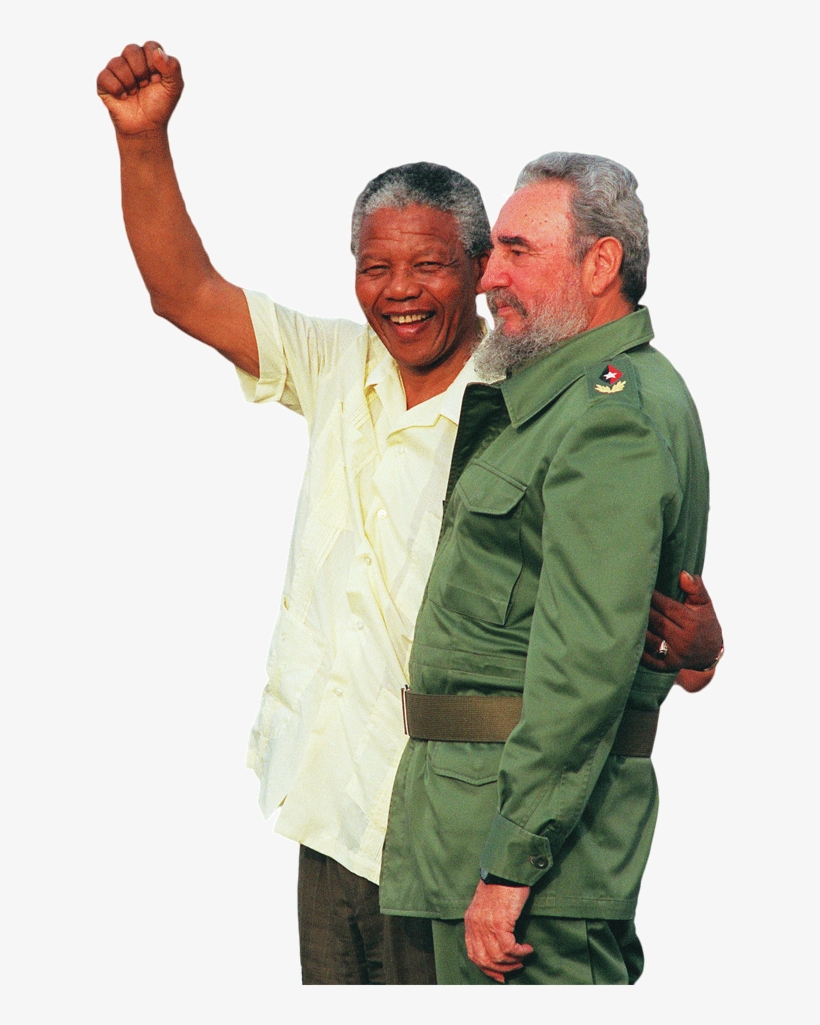 Nelson Mandela With Cuban President Fidel Castro In - Fidel Castro Yasser Arafat Nelson Mandela, transparent png download