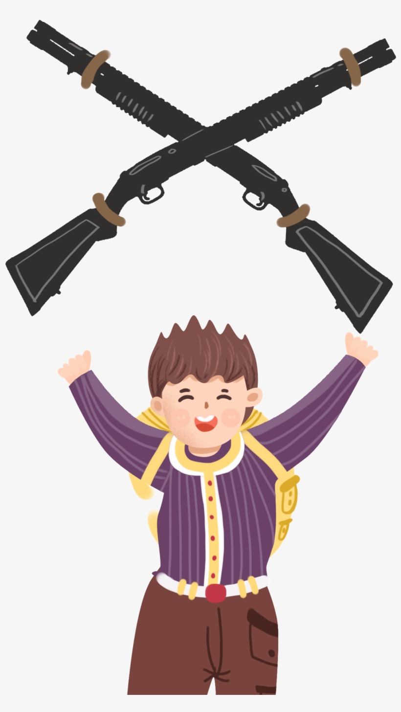 Hand Drawn Illustration Boy Character Png And Psd - Free Shotgun Clip Art, transparent png download