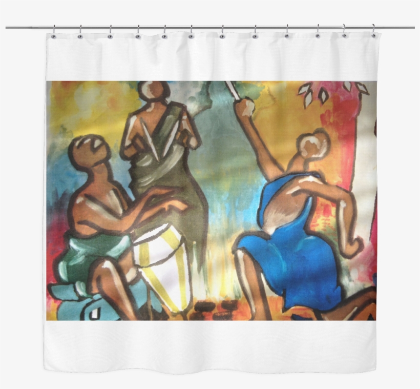 Drummer Soul Designer Shower Curtains 70" X 70" - Painting, transparent png download