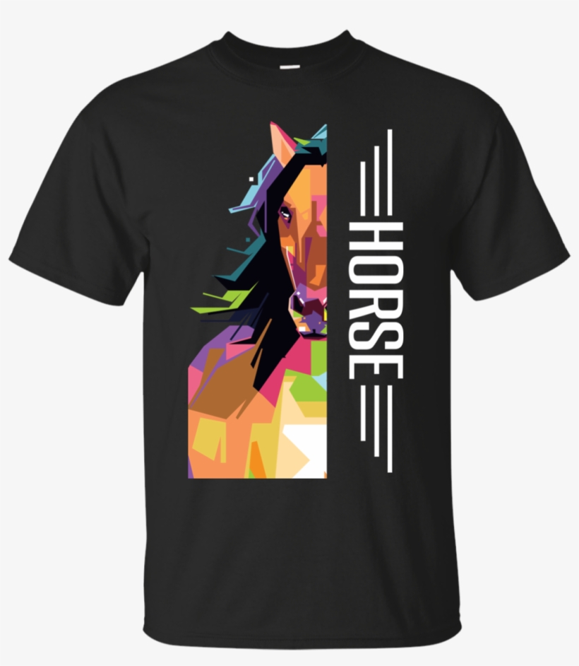 Horse Half Face Tshirt G200 Gildan Ultra Cotton T Shirt - T-shirt, transparent png download