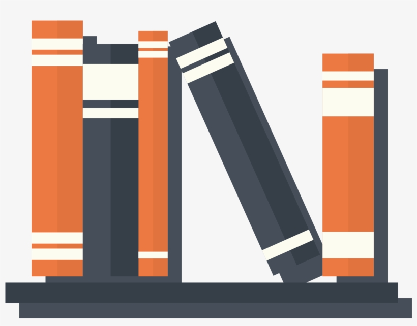 Vector Black And White Bookcase Books On A Transprent - Png Bookshelf Illustration, transparent png download