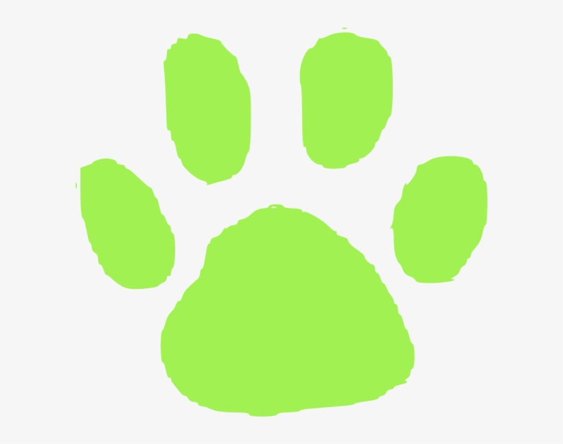 Tiger Print Clipart Footprint - Green Paw Print Black Background, transparent png download