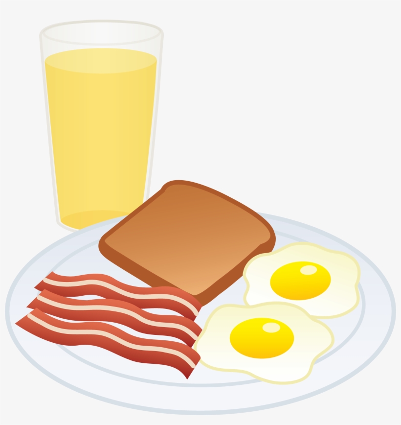 Clipart Of Breakfast, Eggs And Bacon - Fried Egg, transparent png download
