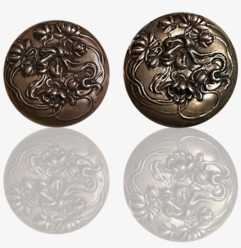 Sterling Art Nouveau Matching Drop And Buckle Circa - Circle, transparent png download