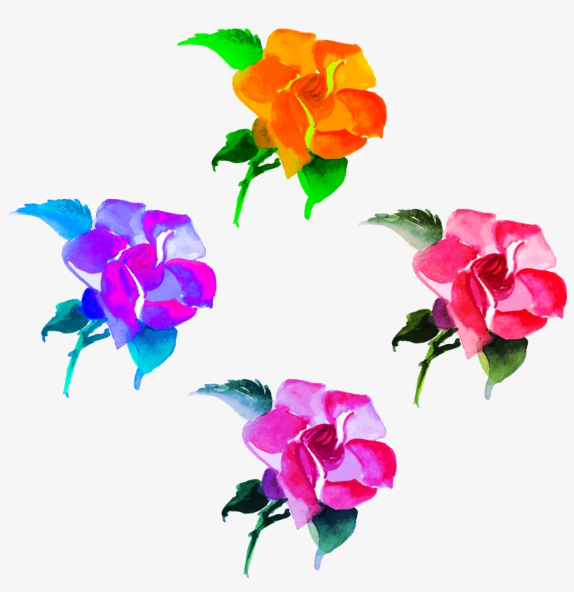 Flowers Fresh Hand Painted Png And Psd - Bougainvillea, transparent png download