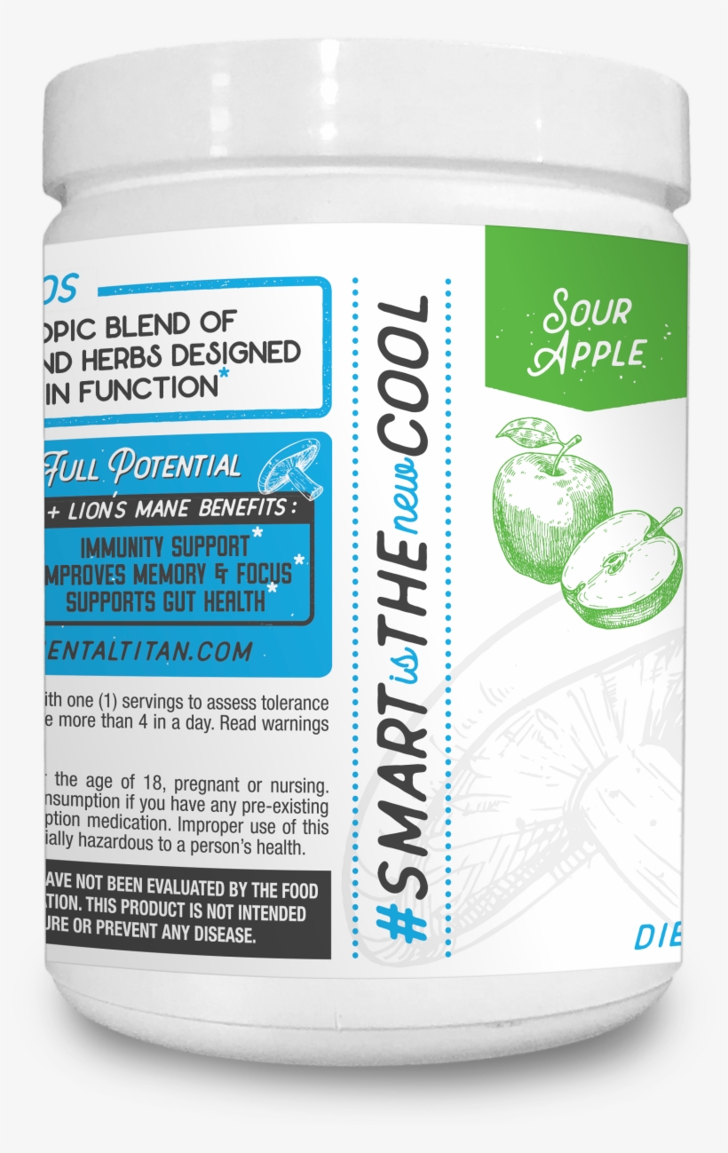 Supp Bottle Sour Apple Side - Medicine, transparent png download