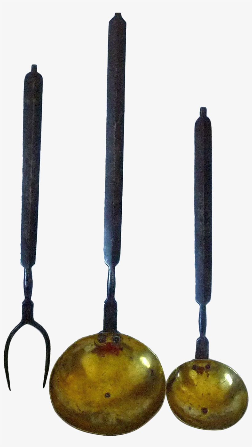 Set 3 Matched 19th Century Fireplace Cooking Utensils Metalworking Hand Tool PNG Image