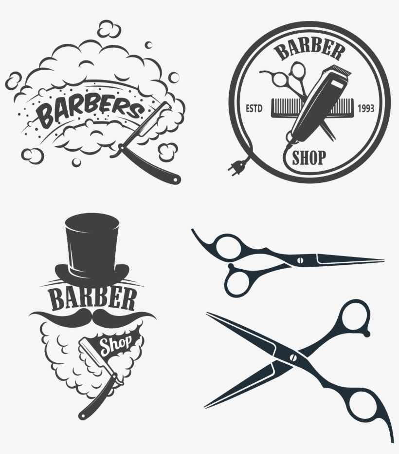 Barber Logo Salon Transprent Png Free Download Ⓒ - Barber Illustrations, transparent png download