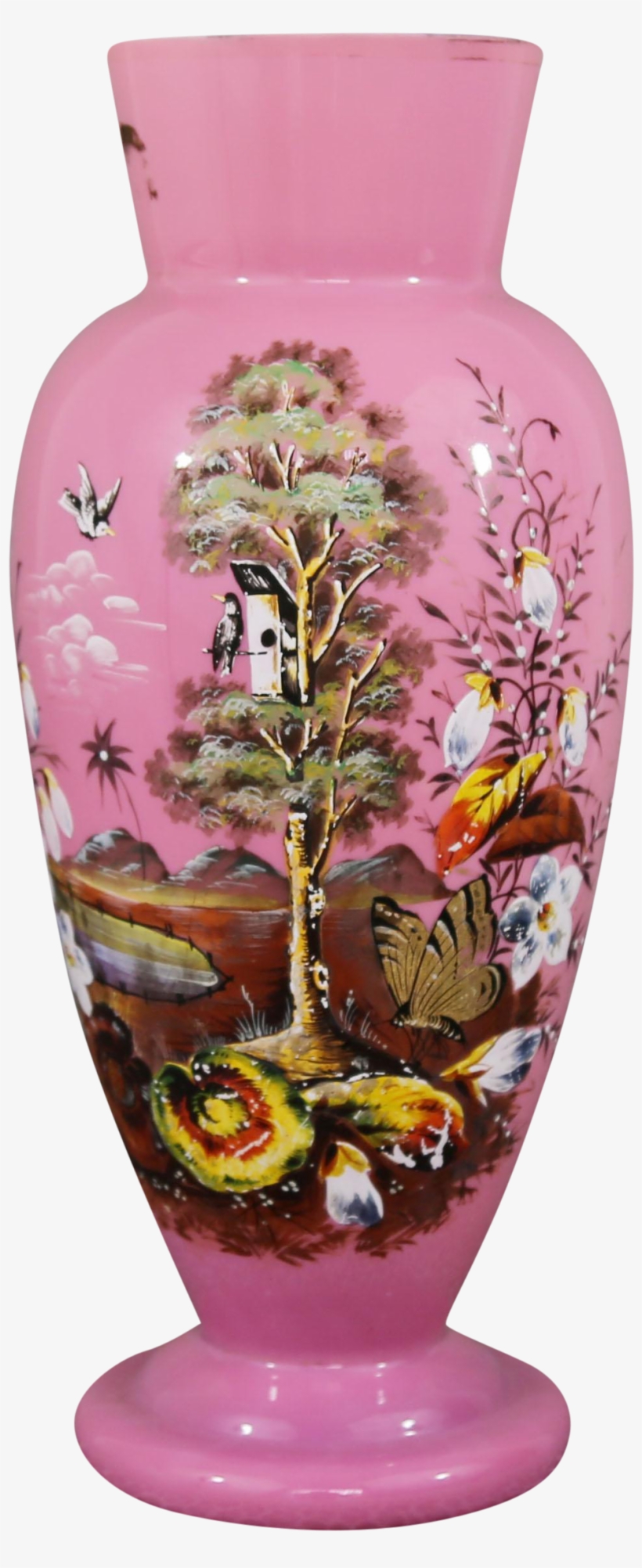 Antique Bristol Cranberry Milk Glass Vase On Chairish - Vase, transparent png download