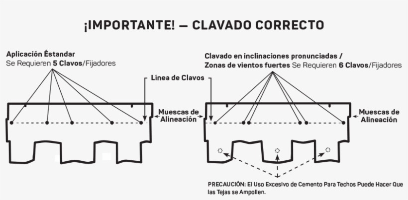 Clavos Colocados Justo Por Encima Del Área De Los Gránulos - Diagram, transparent png download