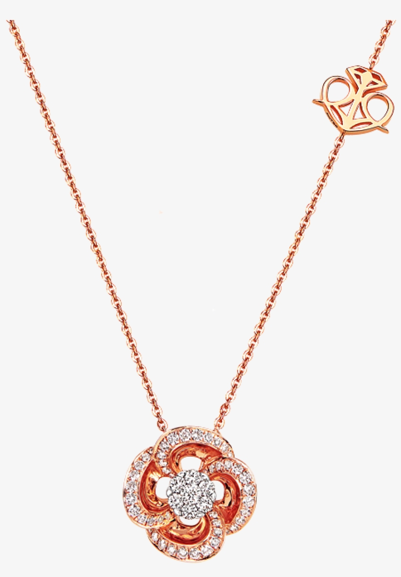18k Rose Gold Adorable Spinning Floral Coronet Diamond - Locket, transparent png download