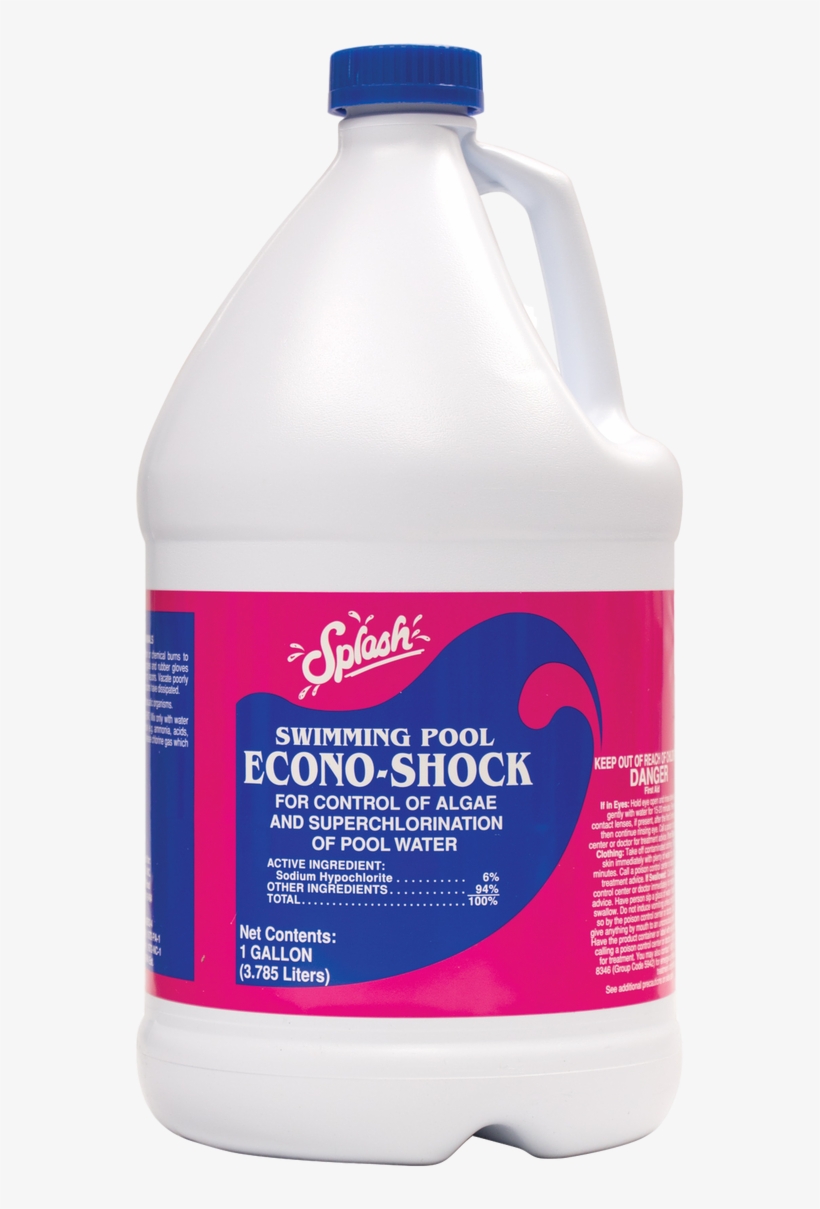 Gallon Liquid Swimming Pool Shock Sodium Hypochlorite - Plastic Bottle, transparent png download