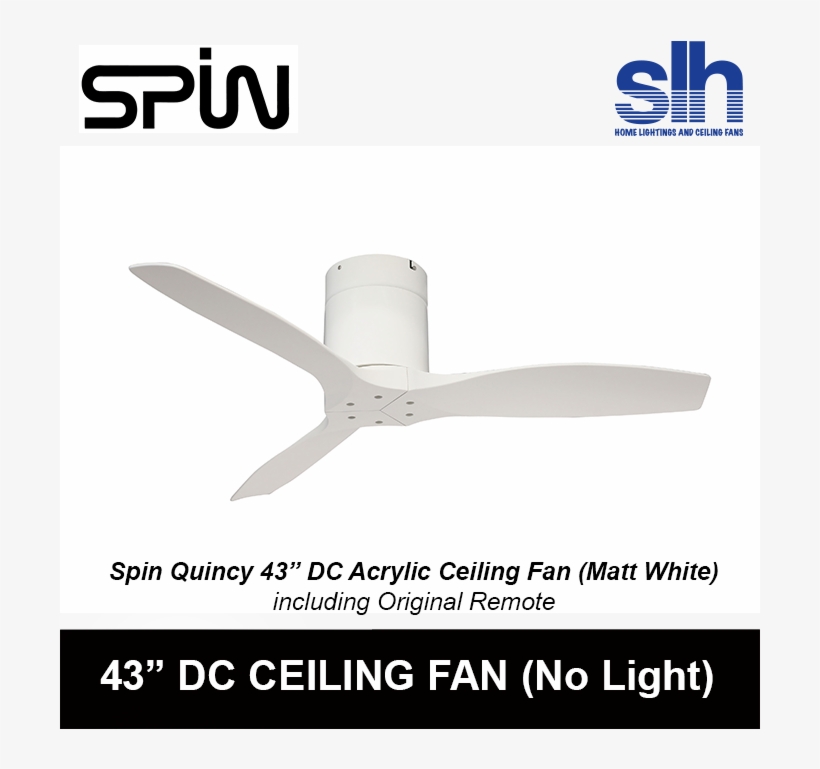 Spin Quincy 43" Designer Dc Ceiling Fan - Adobe Photoshop Lightroom, transparent png download