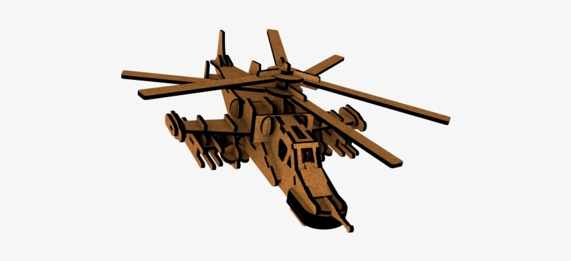 Helicóptero Black Shark Quebra-cabeça 3d Em Madeira - Ground Attack Aircraft, transparent png download