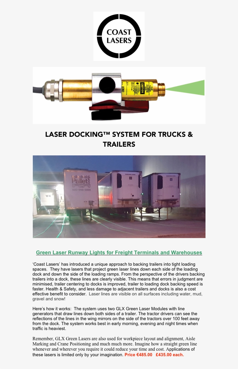 Laser Docking™ System For Trucks & Trailers ￼ Green - Gas Pump, transparent png download