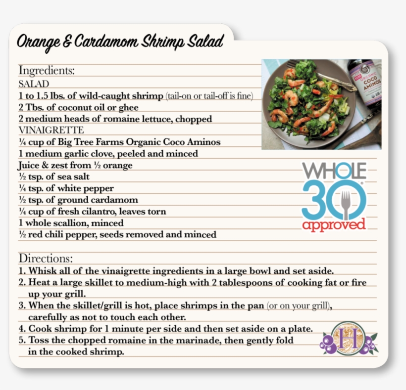 Orange & Cardamom Shrimp Salad - Fast Food, transparent png download