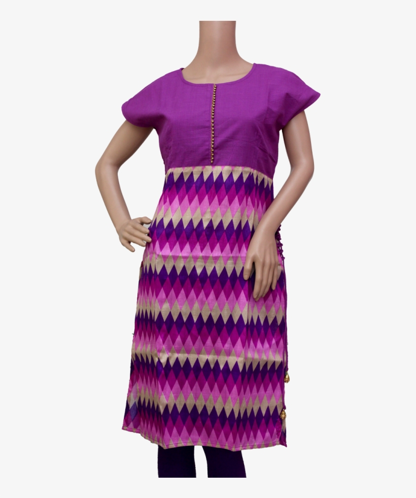 Thams Kurtis Shoe Lace Styled Slit With Golden Tussles - Day Dress, transparent png download