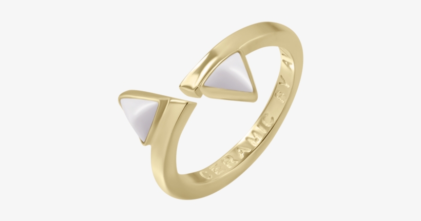 Invers Ring, Gold L White - Ring, transparent png download