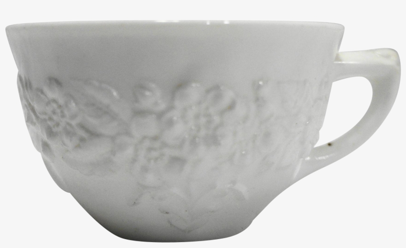 Orange Blossom White Milk Glass Cup Indiana Glass - Ceramic, transparent png download