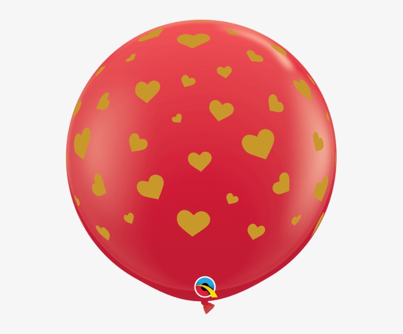 36" Random Hearts Red Latex Balloons - 그린, transparent png download
