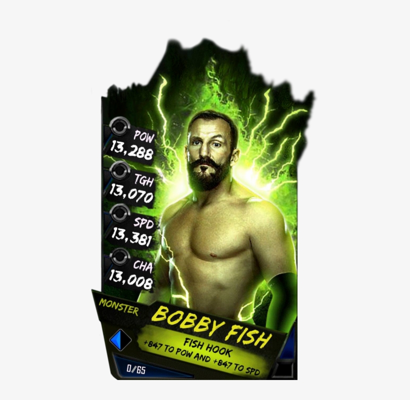 Supercard Bobbyfish S4 17 Monster - Wwe Supercard Monster Cards, transparent png download
