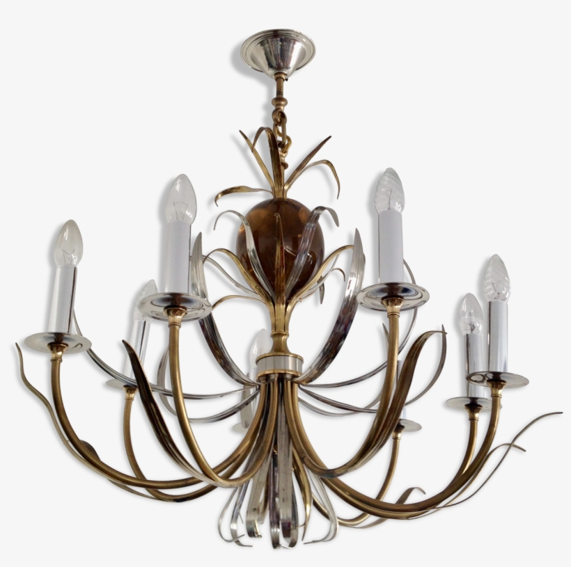 Chandelier 8 Light Pineapple Resin Fractable In Brass - Chandelier, transparent png download