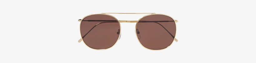 Mykonos Ii Round Frame Gold Tone Sunglasses - Gold, transparent png download
