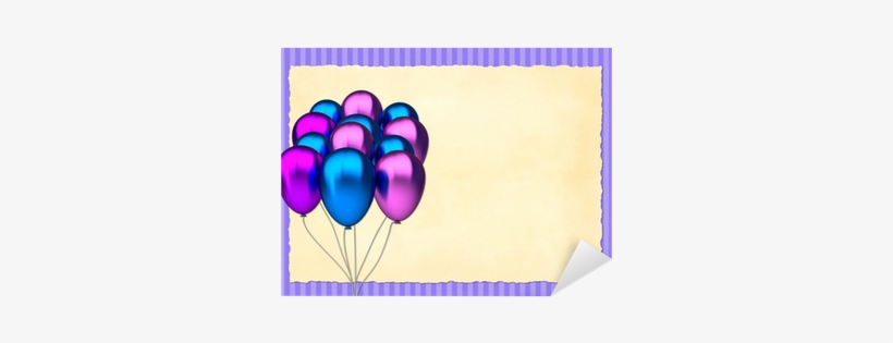 Vinilo Pixerstick Azul Y Morado Globos De Cumpleaños - Balloon, transparent png download