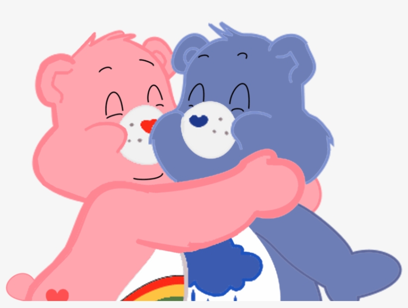 My Favorite Hug Moment By Kuren247 On Deviantart - Pink And Blue Care Bear, transparent png download