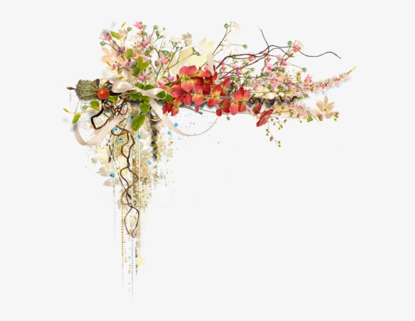 Coins,corners,bordures Borders And Frames, Borders - Tubes Coins Bordures Fleurs Png, transparent png download