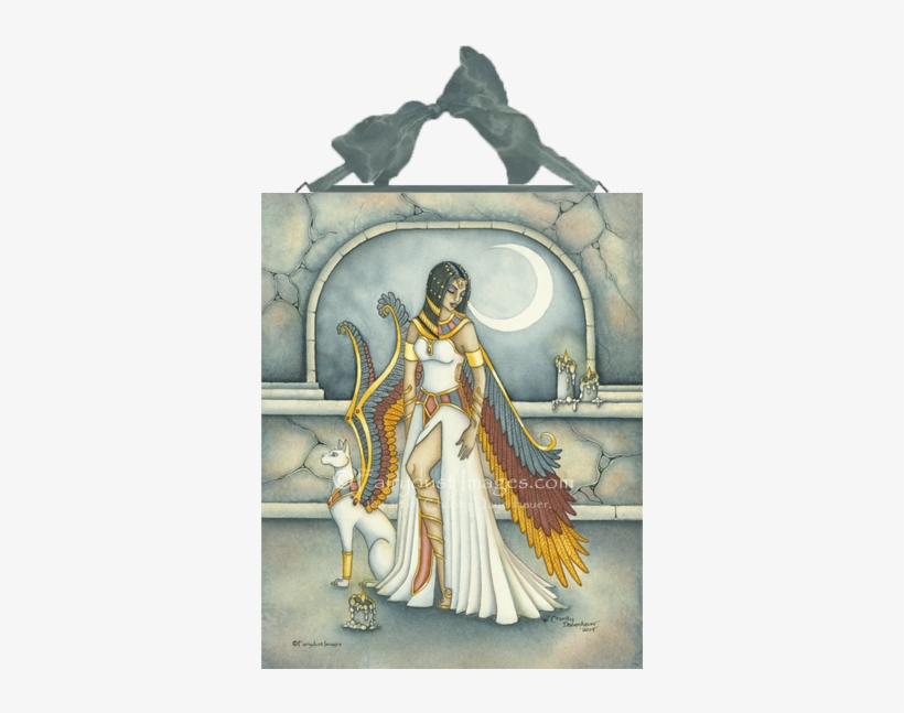 Egyptian Angel Ceramic Tile Plaque - Painting, transparent png download