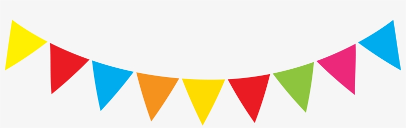 Clip Fiesta Background Clipart - Banderines De Colores Png, transparent png download