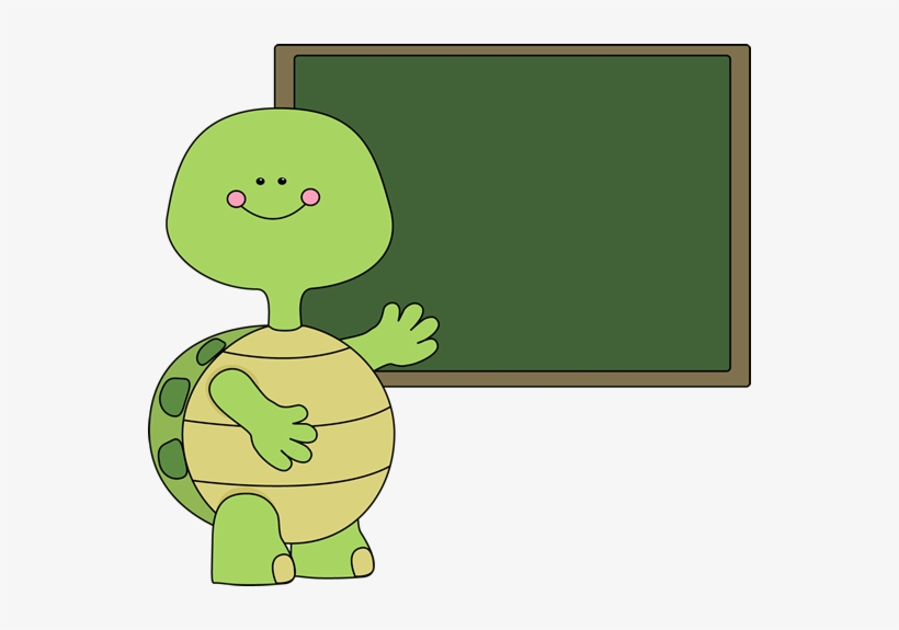 Turtle And Chalkboard - Turtle School Clip Art, transparent png download