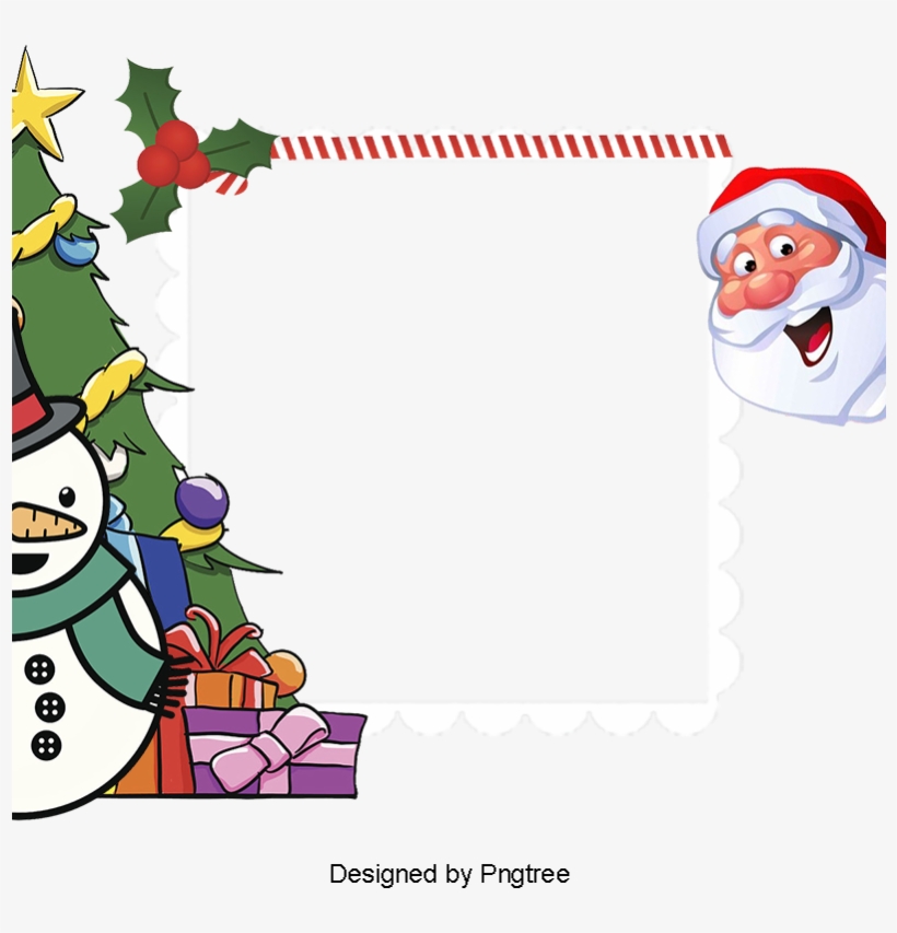 Moldura De Natalpapai Noel Boneco De Neve No Dia De - Christmas Day, transparent png download