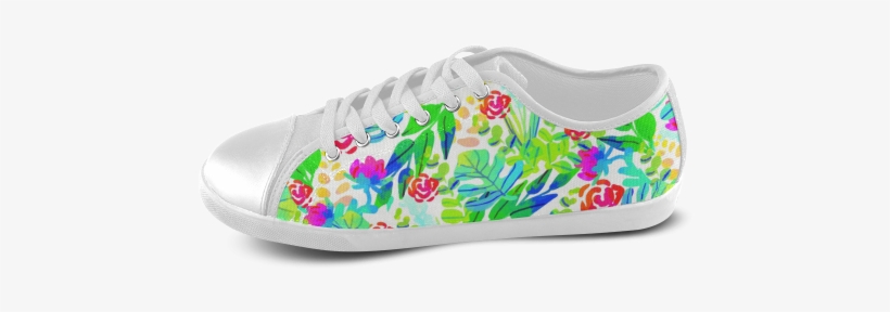 Cute Tropical Watercolor Flowers Women's Canvas Shoes - Cafepress Jungle Watercolor Flowers F Full/queen Duvet, transparent png download