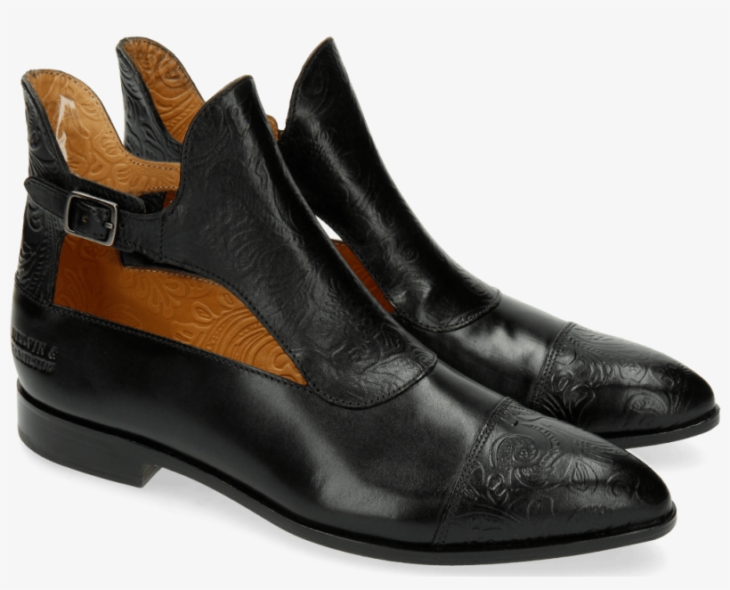 Ankle Boots Jessy 21 Floral Print Black - Slip-on Shoe, transparent png download