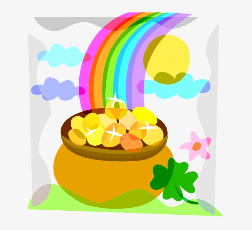 St Patrick - Regenboog Met Pot Goud, transparent png download