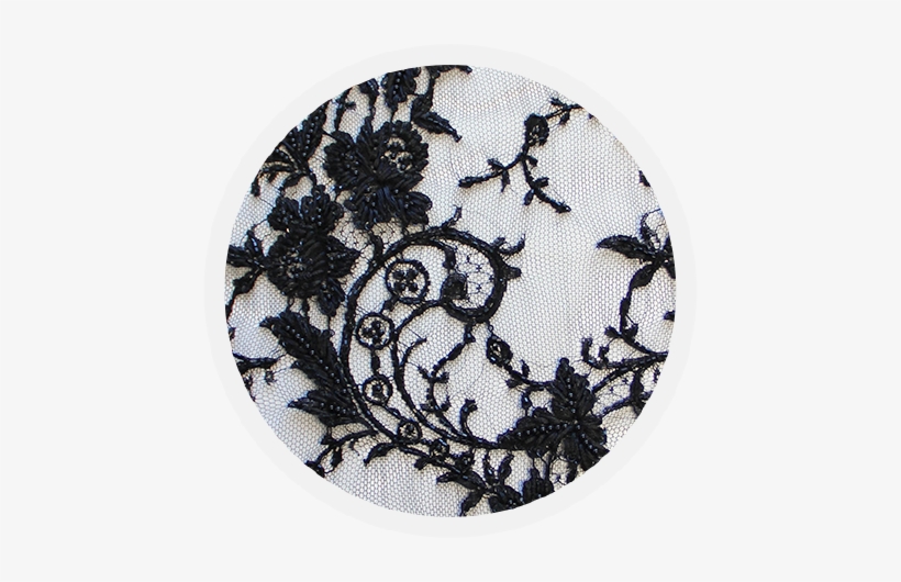 Black Hand Beaded Chantilly Lace Brandy - Cross-stitch, transparent png download