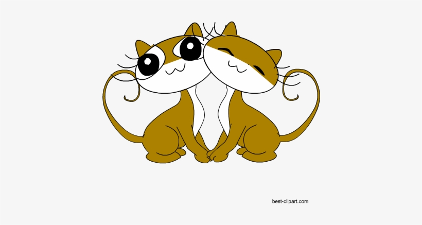 Two Kittens Free Png Clip Art - Cat, transparent png download
