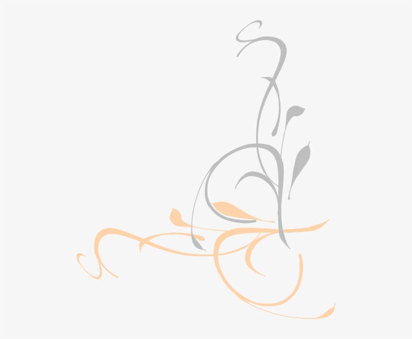 Silver Corner Swirls Png, transparent png download