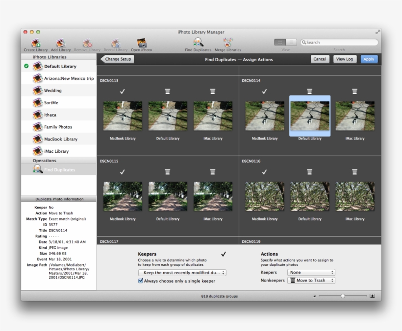 Your Duplicate Groups Are Displayed In A Grid, With - Iphoto Library Manager View, transparent png download