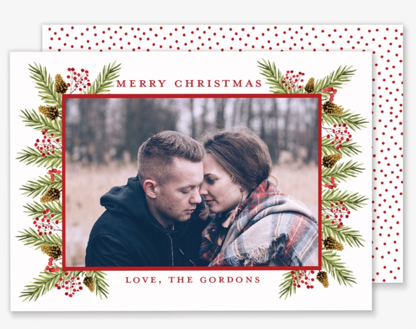 Gordon Greenery Christmas Card - Handgeschriebenes Foto-blau Der Bürsten-| Save The, transparent png download