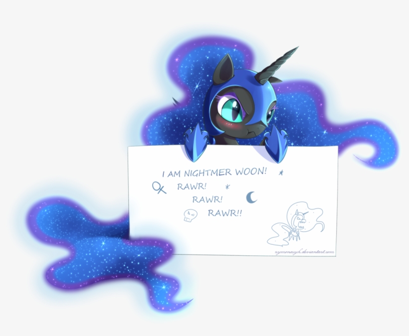 Zymonasyh, Blushing, Cute, Female, Female Symbol, Nightmare - Mlp Cute Nightmare Moon, transparent png download