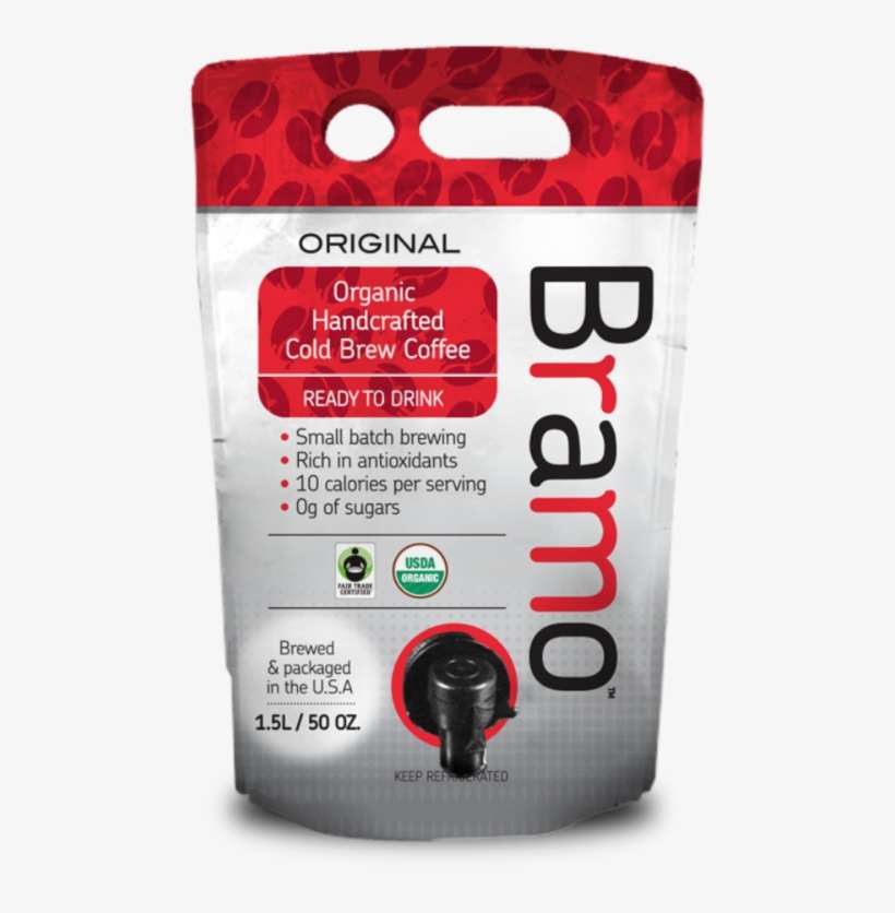 Bramo Cold Brew Coffee Ready To Drink Stand Up Pouch - Smartphone, transparent png download