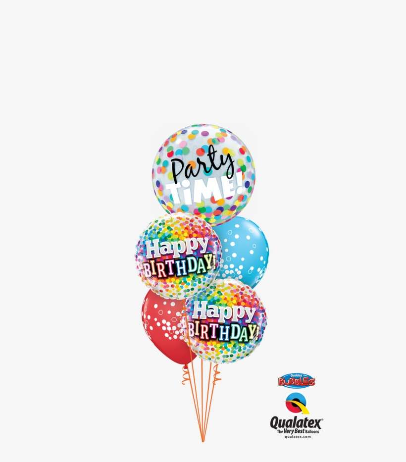 A Big 22" Party Time Bubble And Two Coordinating Foil - Balloon, transparent png download