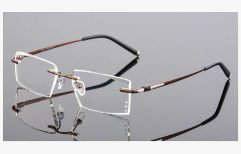 Men's Diamond Trimming Cutting Rimless Optical Prescription - กรอบ แว่นตา ไร้ ขอบ, transparent png download