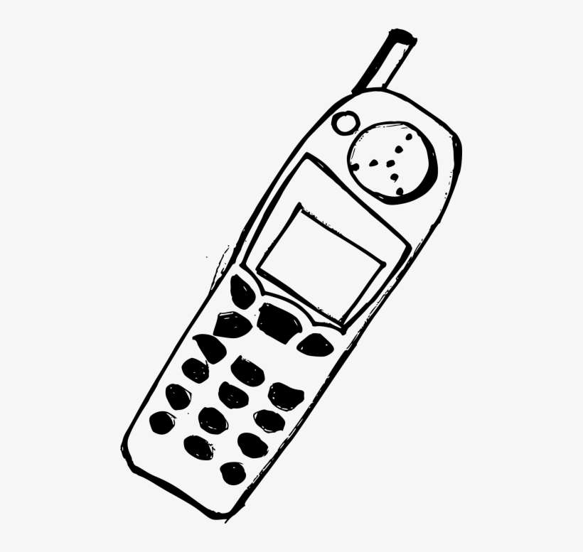 Download Phone Drawing Png Images Background - Mobile Phone Line Art, transparent png download