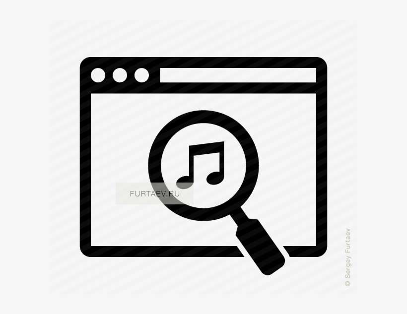 Vector Icon Of Web Browser With Musical Note Under - Vector Graphics, transparent png download