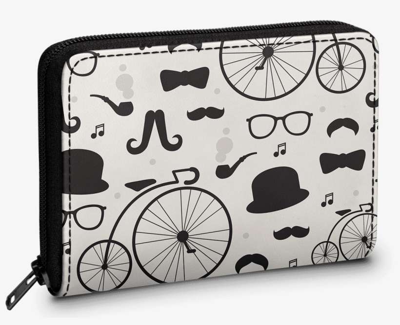 Dailyobjects Hipster Icons Zipper Slim Card & Coin - Bicycle Wheel, transparent png download