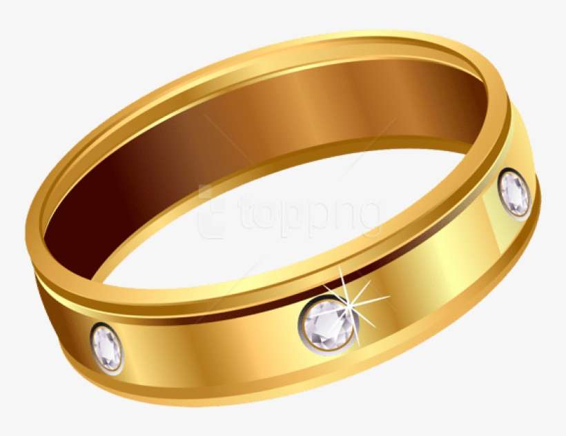 Free Png Transparent Gold Ring With Diamonds Png Images - Gold Ring Png Cartoon, transparent png download